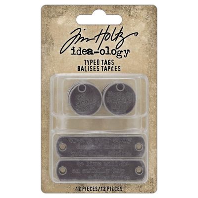 Tim Holtz Idea-ology Typed Tags 12/pkg