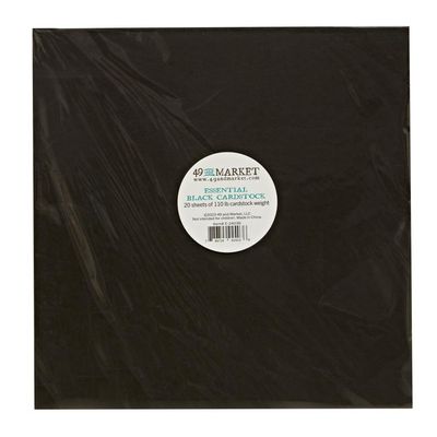 49 and Market Cardstock Black 20/pkg