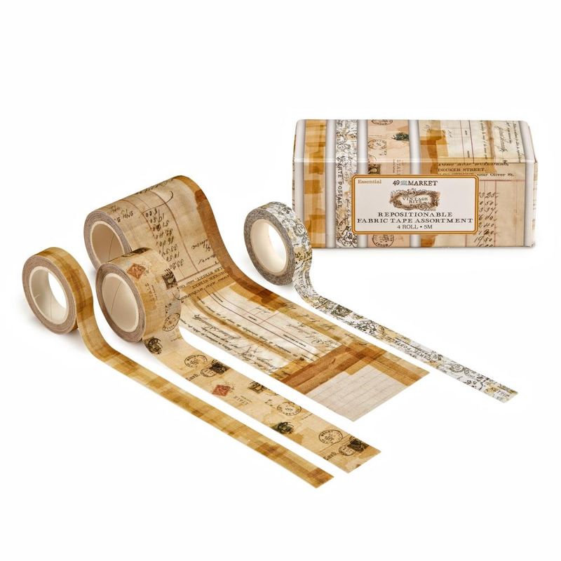 49 and Market Vintage Bits - Essential Fabric Washi Tape 4/rolls