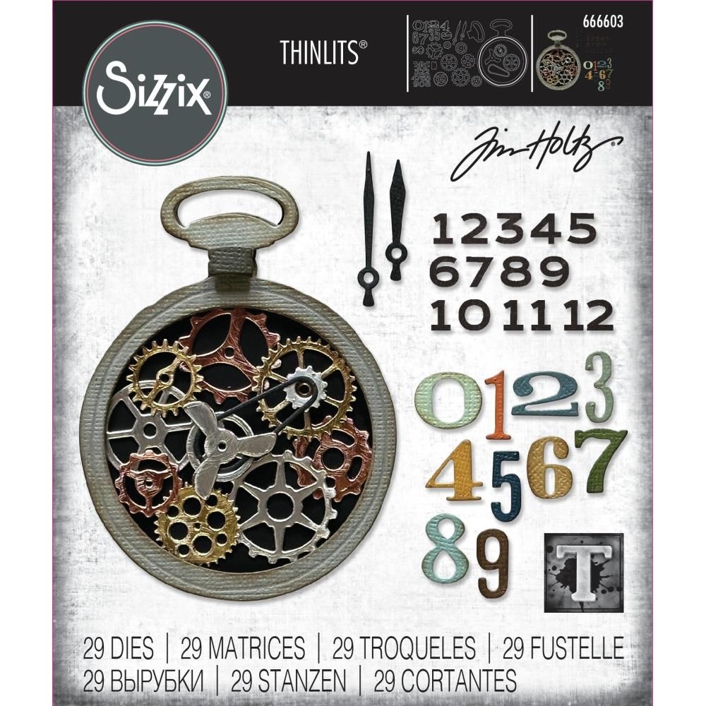 Tim Holtz Sizzix Thinlits Die Vault Watch Gears 29/pkg