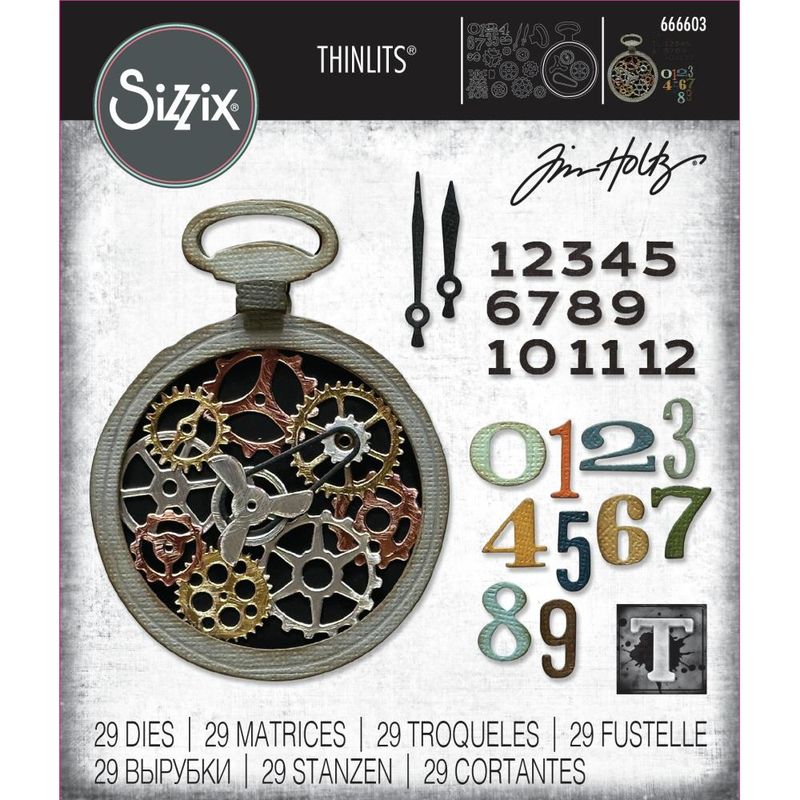 Tim Holtz Sizzix Thinlits Die Vault Watch Gears 29/pkg