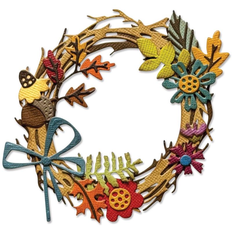 Tim Holtz Sizzix Thinlits Die Vault Foliage Wreath 14/pkg