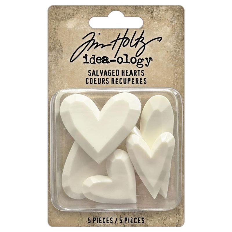 Tim Holtz Idea-ology Salvaged Hearts 5/pkg