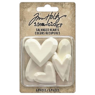 Tim Holtz Idea-ology Salvaged Hearts 5/pkg