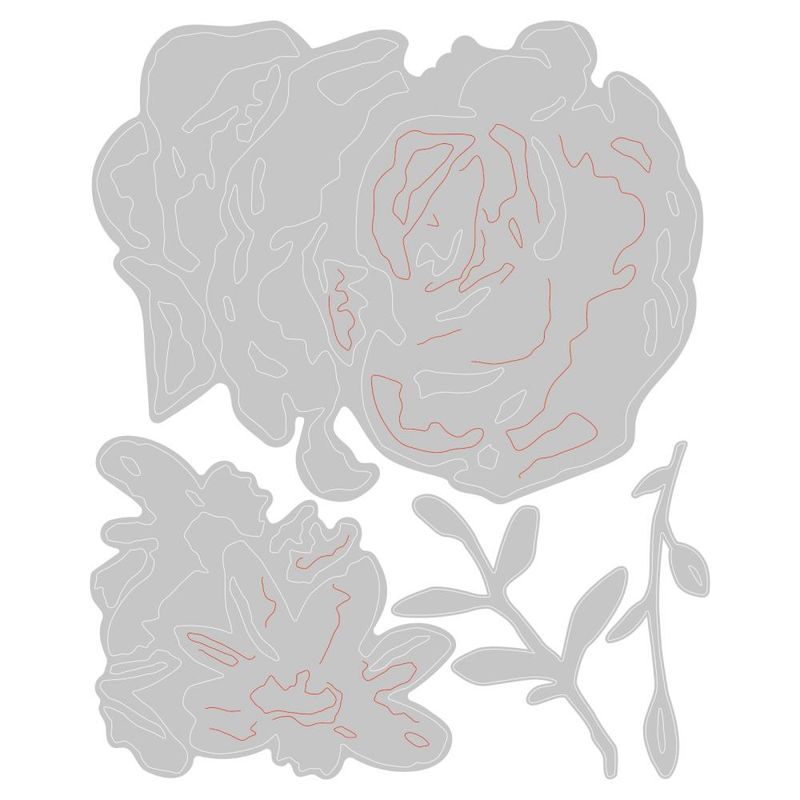 Tim Holtz Sizzix Thinlits Die Brushstroke Flowers #4 4/pkg