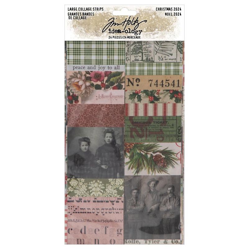 Tim Holtz Idea-ology Christmas 2024 Collage Strips large 24/pkg