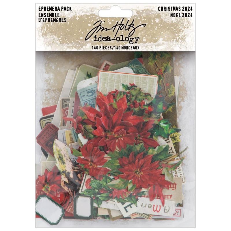 Tim Holtz Idea-ology Christmas 2024 Ephemera Pack 140/pkg