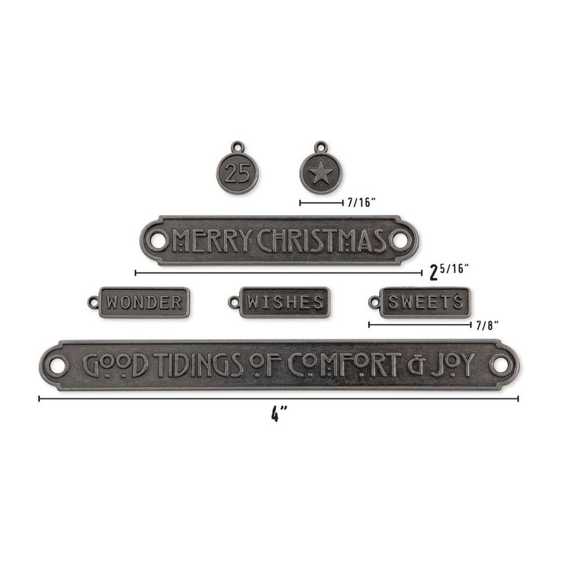 Tim Holtz Idea-ology Christmas 2024 Word Plaques + Tags 7/pkg