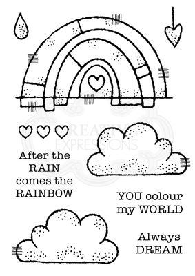 Woodware Craft Clear Stamp 4&quot;x6&quot; Rainbow World