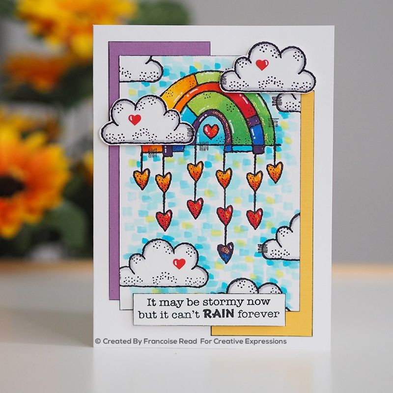 Woodware Craft Clear Stamp 4"x6" Rainbow World