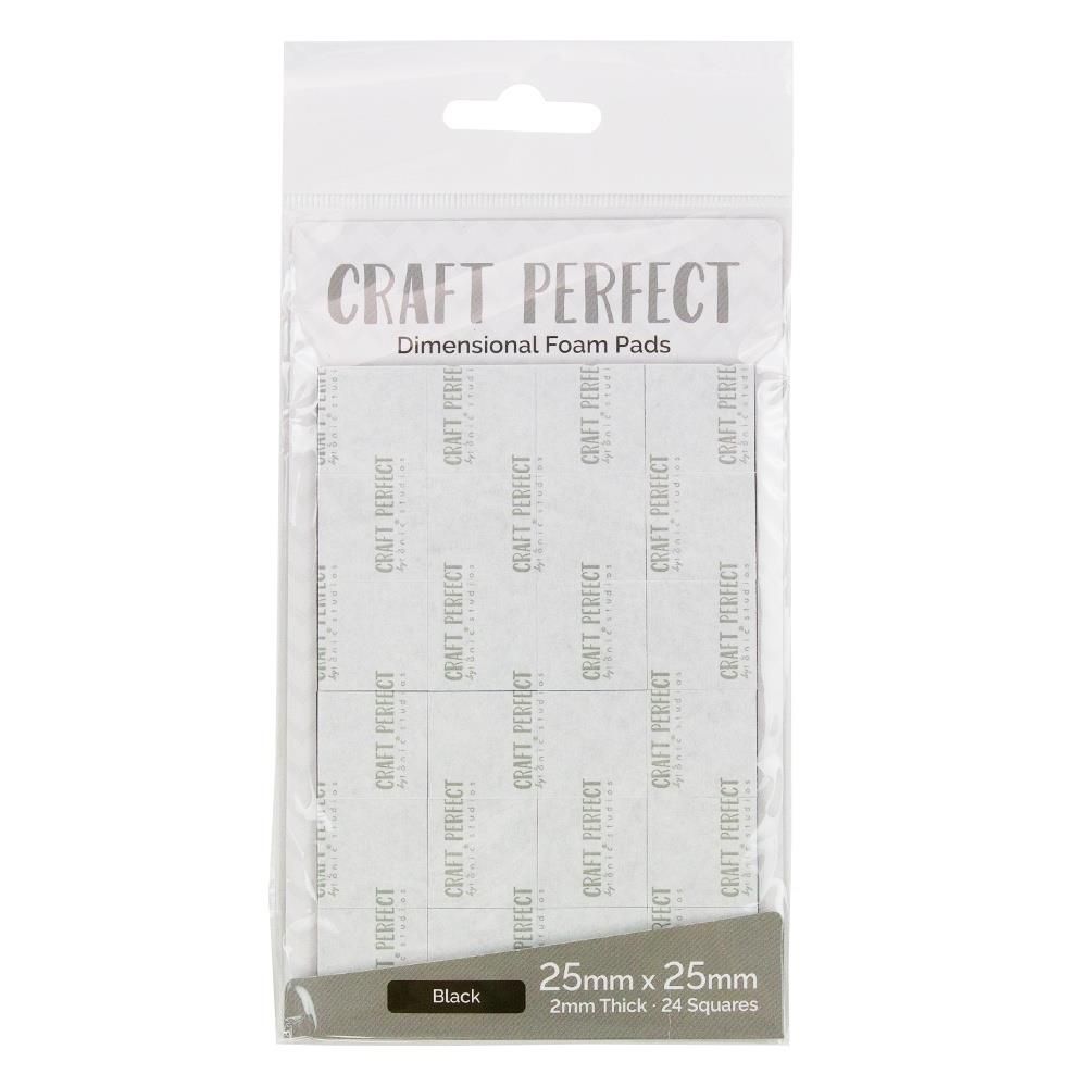 Tonic Studios Craft Perfect Dimensional Foam Pads Black 25x25mm 24/pkg