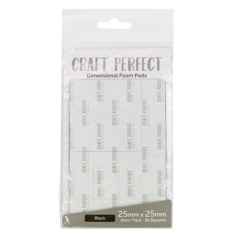 Tonic Studios Craft Perfect Dimensional Foam Pads Black 25x25mm 24/pkg