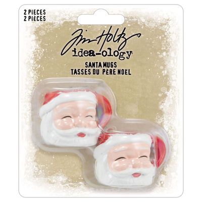 Tim Holtz Idea-ology Christmas 2024 Santa Mugs 2/pkg