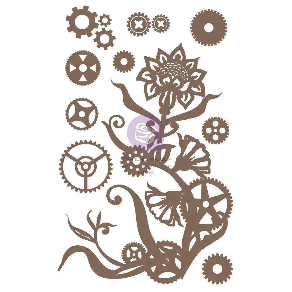 Finnabair Decorative Chipboard Steampunk Flowers 13/Pkg