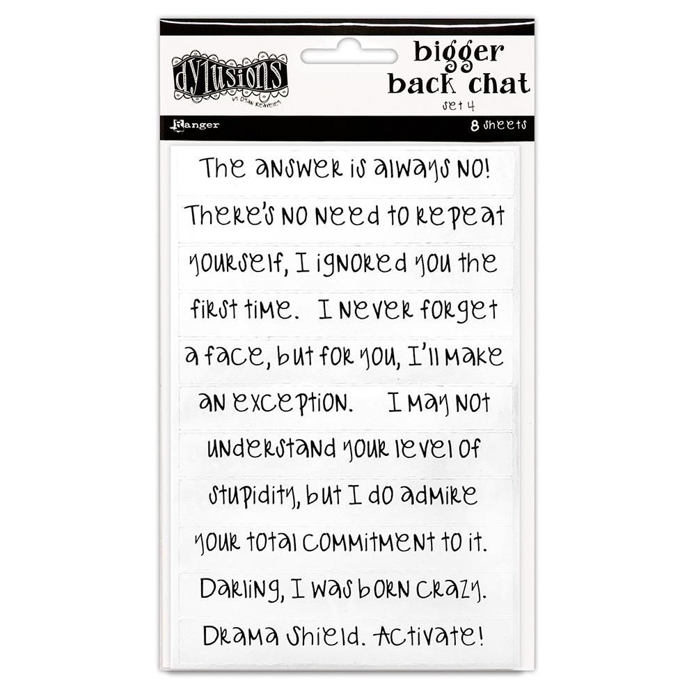 Dylusions Bigger Back Chat Stickers White Set #4