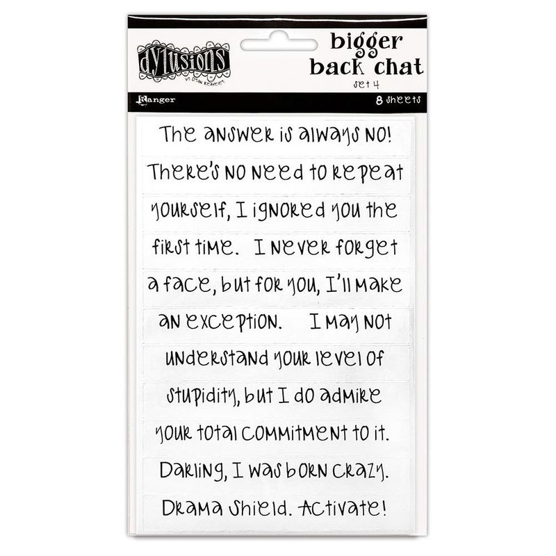 Dylusions Bigger Back Chat Stickers White Set #4