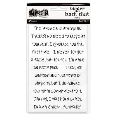 Dylusions Bigger Back Chat Stickers White Set #4