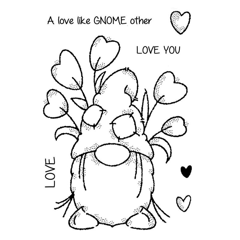 Woodware Craft Collection Clear Stamp Set Singles Love Gnome 4"X6"