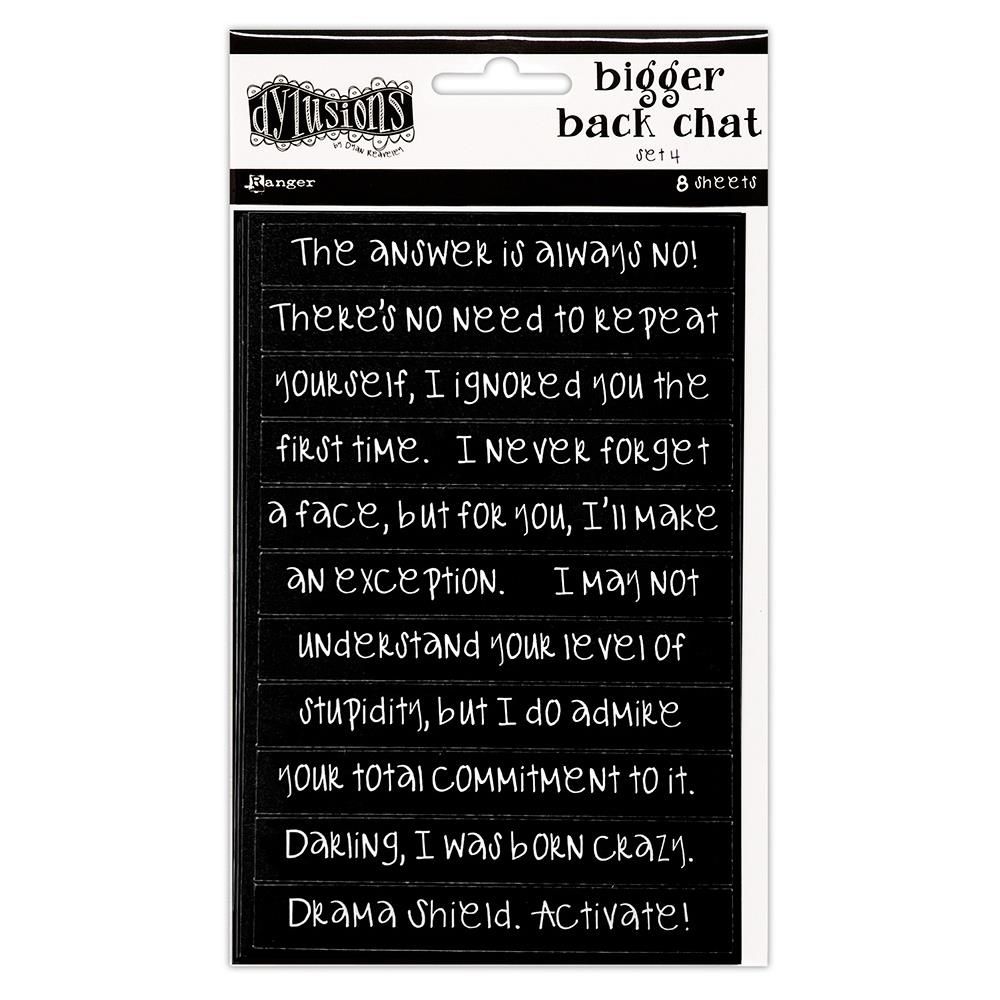 Dylusions Bigger Back Chat Stickers Black Set #4