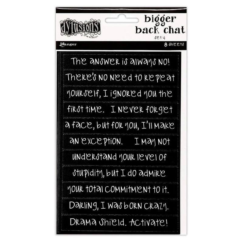 Dylusions Bigger Back Chat Stickers Black Set #4