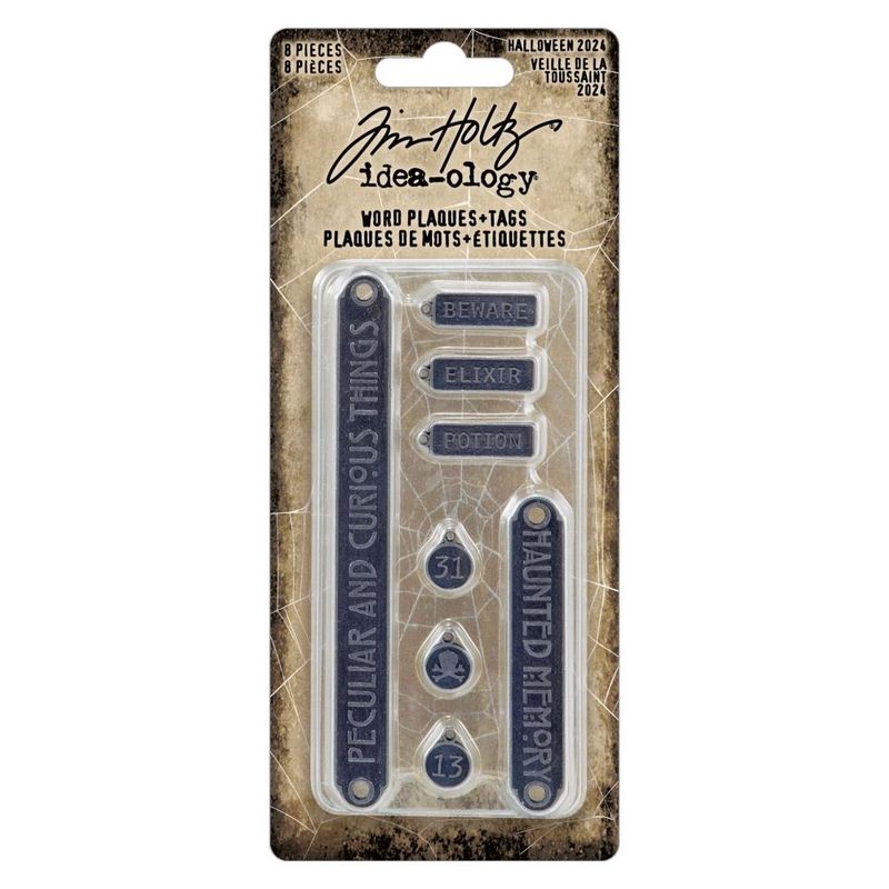 Tim Holtz Idea-ology Word Plaques + Tags Halloween 2024