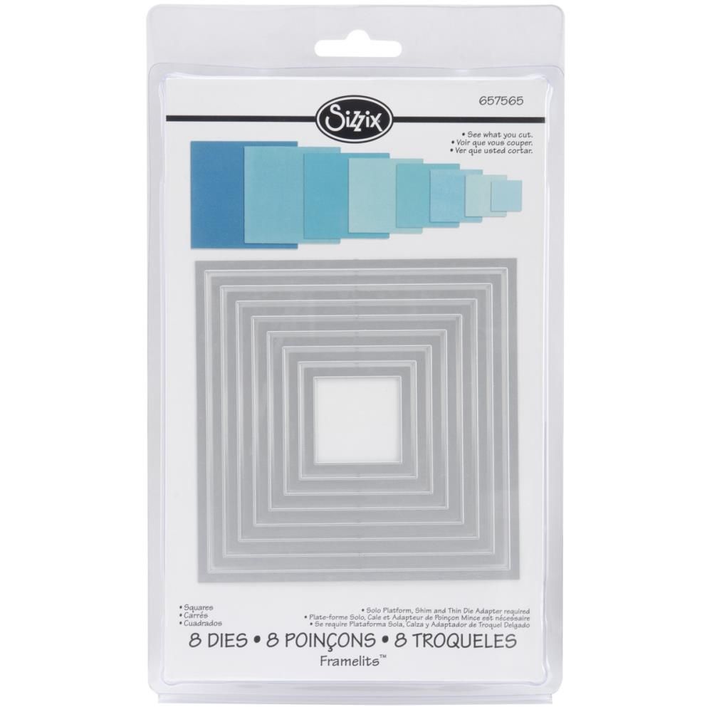 Sizzix Framelits Dies Squares 8/pkg