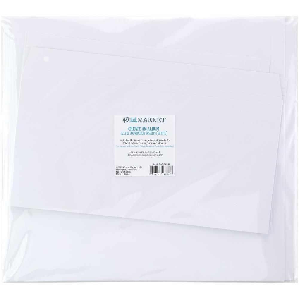 49 and Market Create-an-Album 12x12 Foundation Inserts White