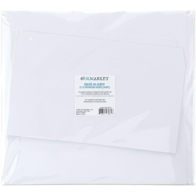49 and Market Create-an-Album 12x12 Foundation Inserts White