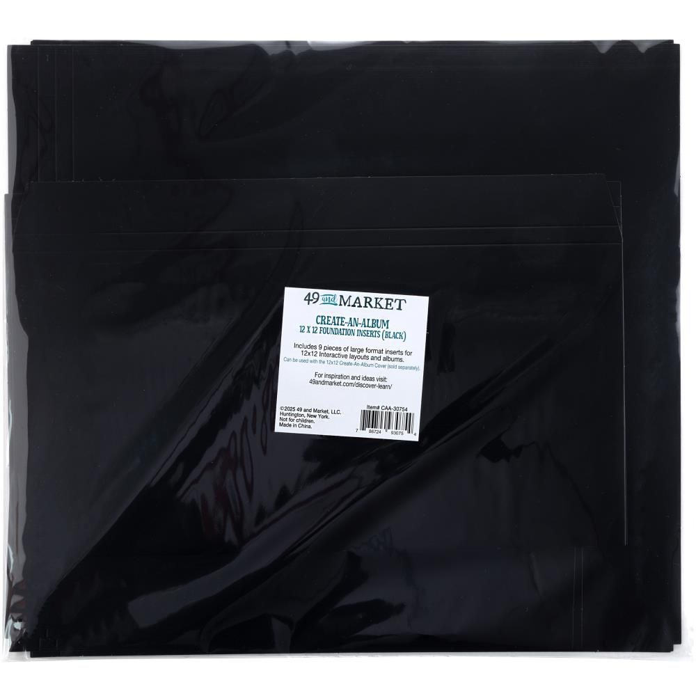 49 and Market Create-an-Album 12x12 Foundation Inserts Black