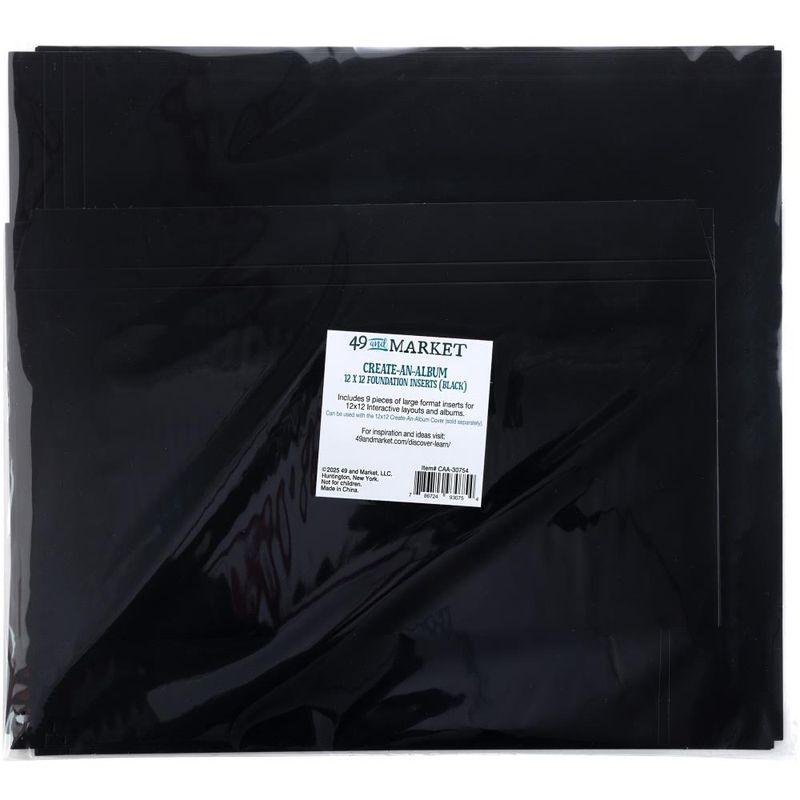 49 and Market Create-an-Album 12x12 Foundation Inserts Black