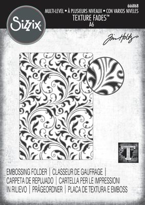 Tim Holtz Sizzix Multi-level Texture Fades A6 Embossing Folder - Vault Flourish 666868