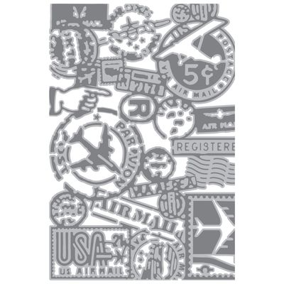 Tim Holtz Sizzix Multi-level Texture Fades A6 Embossing Folder - Vault Airmail 666869