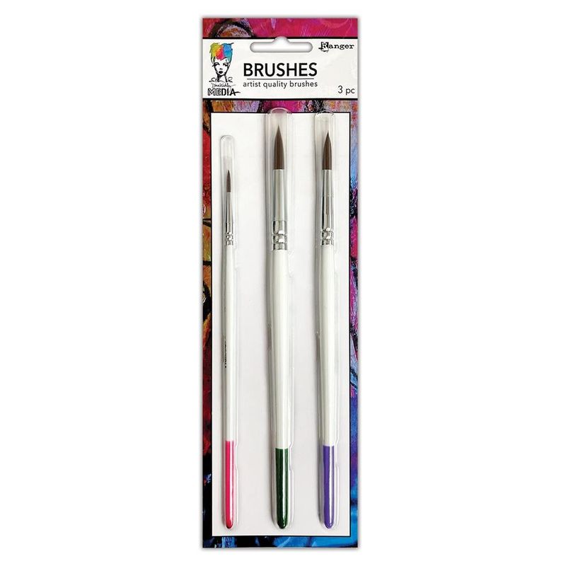 Dina Wakley MEdia Brush - Soft Bristle #2, #8 and #12 3/pkg