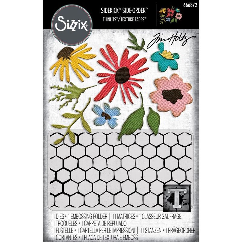 Tim Holtz Sizzix Thinlits Die Sidekick Side-order Vault Floristry 12/pkg