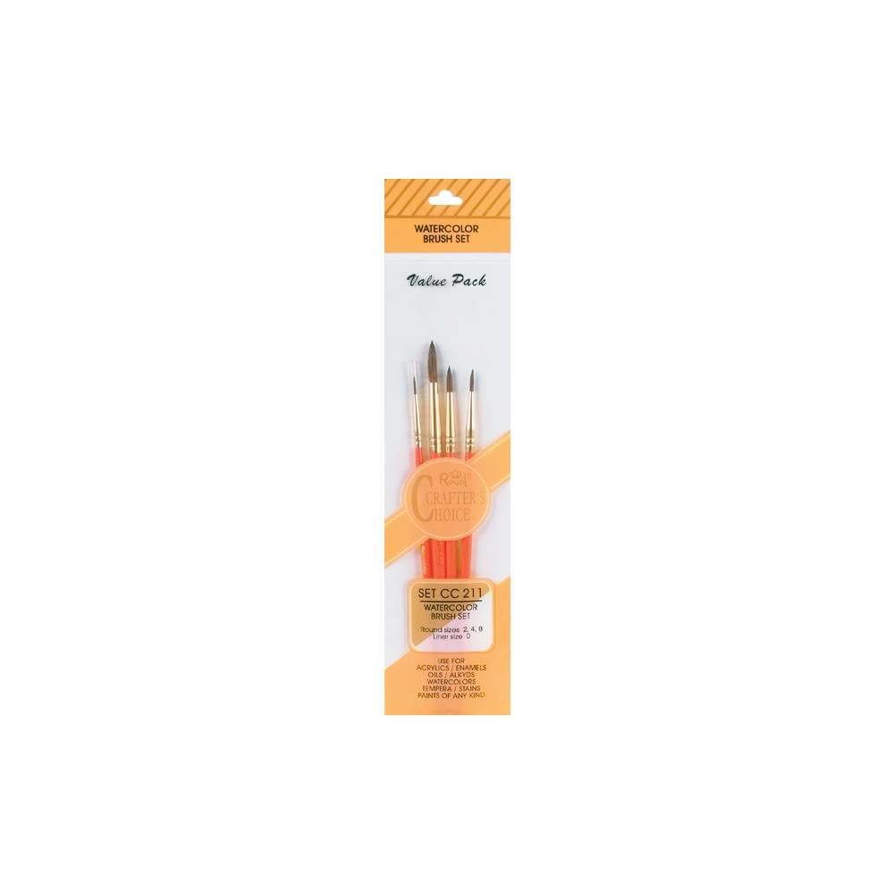Crafter&#39;s Choice Watercolour Brush Set 4/pkg