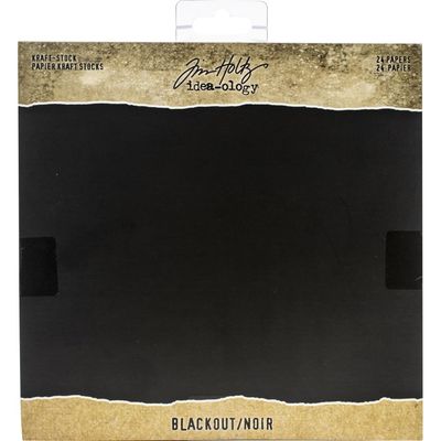Tim Holtz Idea-ology Kraft Cardstock Blackout 8x8 Paper Pad 24/pkg