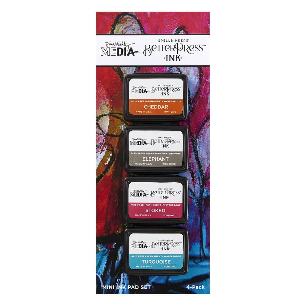 Dina Wakley MEdia Better Press Ink Set by Spellbinders - Assorted 4/pkg