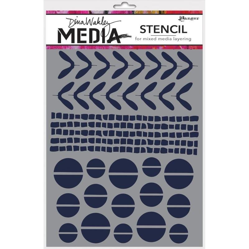 Dina Wakley MEdia Stencils 9"X6" - Assorted