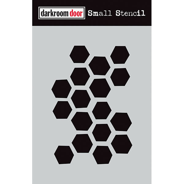 Darkroom Door Stencil Small - Assorted, Title: Arty Hexagons