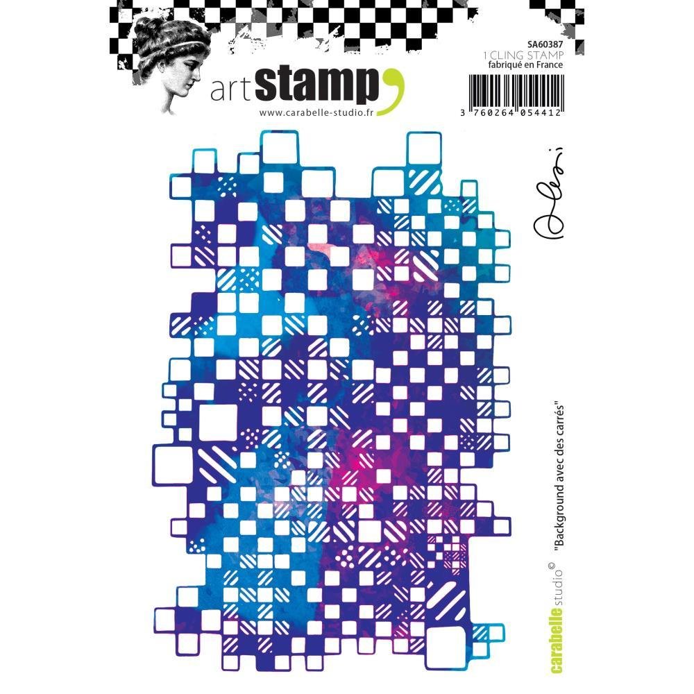Carabelle Studio Background Cling Stamp A6 - Assorted, Title: Background With Squares