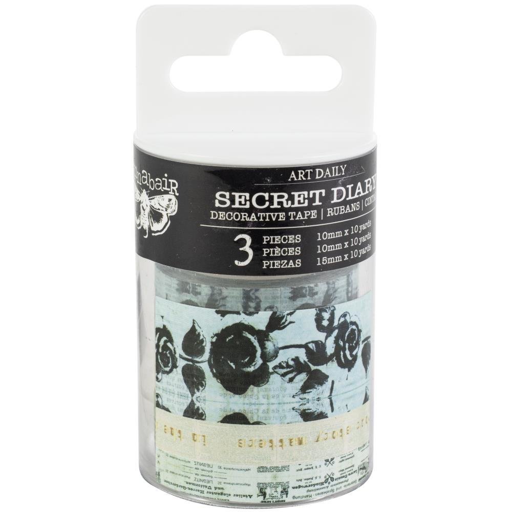 Finnabair Art Daily Planner Decorative Tape 3/Pkg - Assorted, Style: Secret Diary