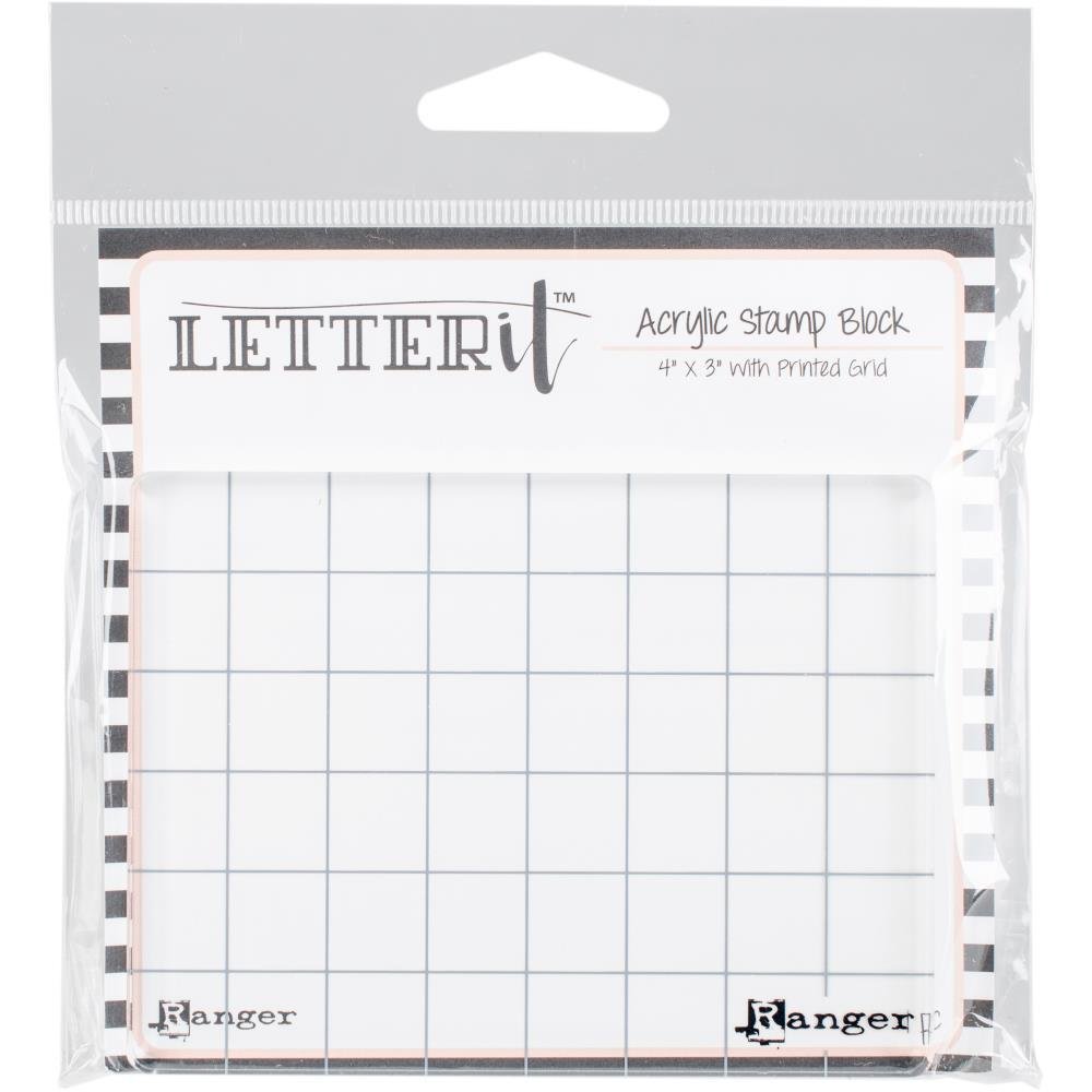 Ranger Letter It Acrylic Stamping Block 4&quot;X3&quot;