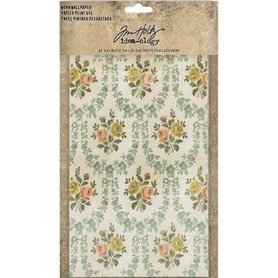 Tim Holtz Idea-ology Worn Wallpaper 5&quot;X8&quot; 24/Pkg
