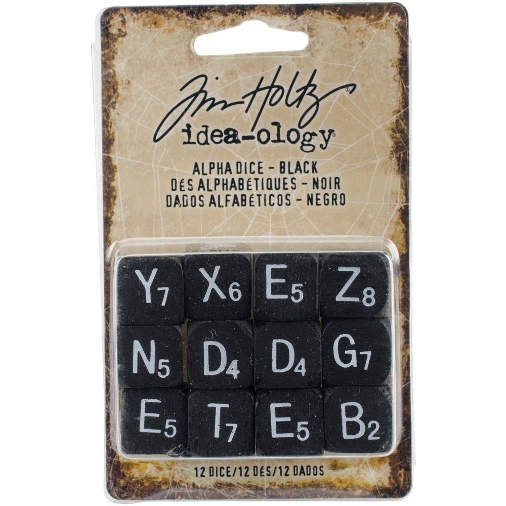 Tim Holtz Idea-ology Wooden Alpha Dice Black