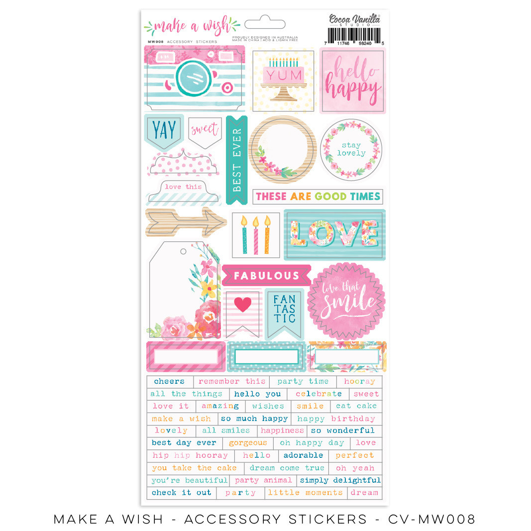 Cocoa Vanilla Make A Wish Accessory Stickers