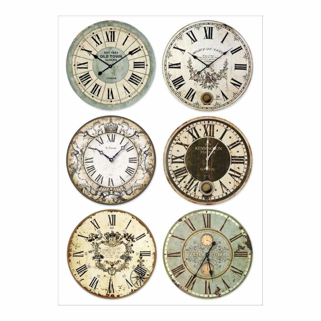 Stamperia Rice Paper Sheet A4 Packed Clocks
