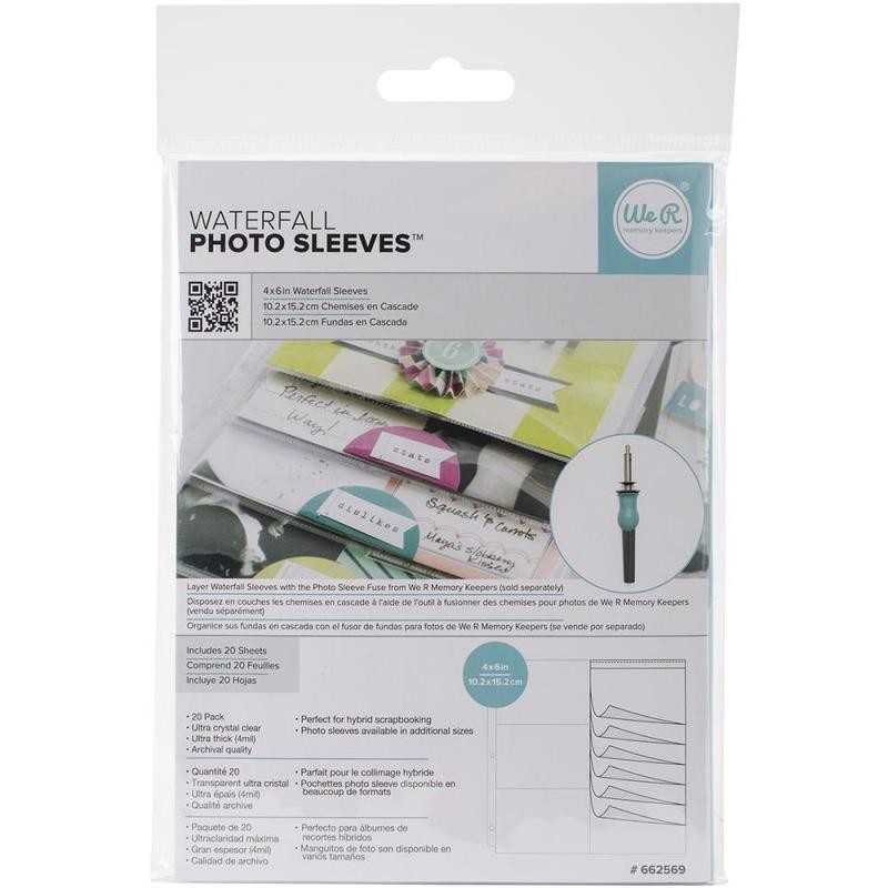 We R Memory Keepers Photo Sleeve Fuse Waterfall Sleeves 20/Pkg 4X6