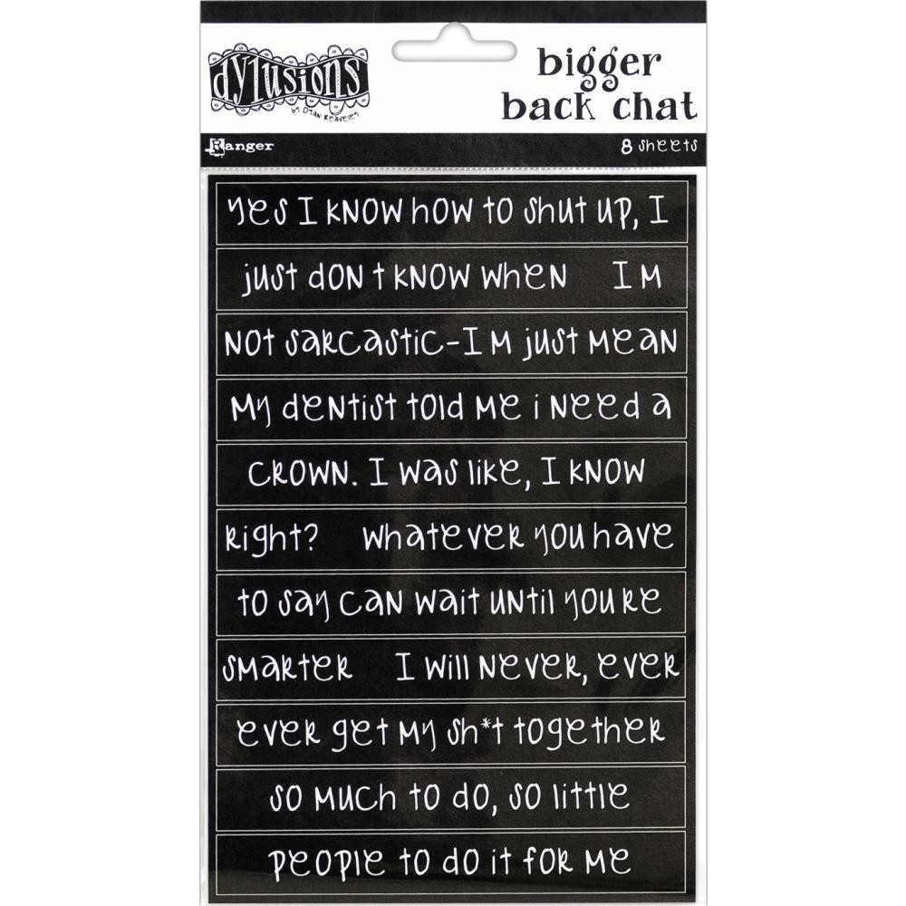 Dylusions Bigger Back Chat Stickers Black