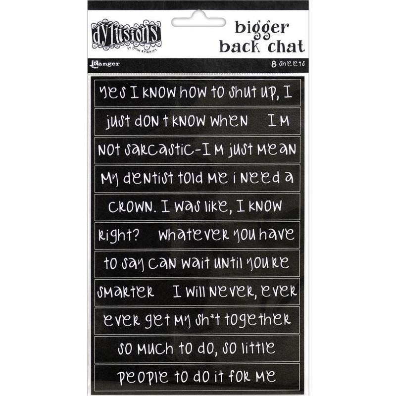 Dylusions Bigger Back Chat Stickers Black