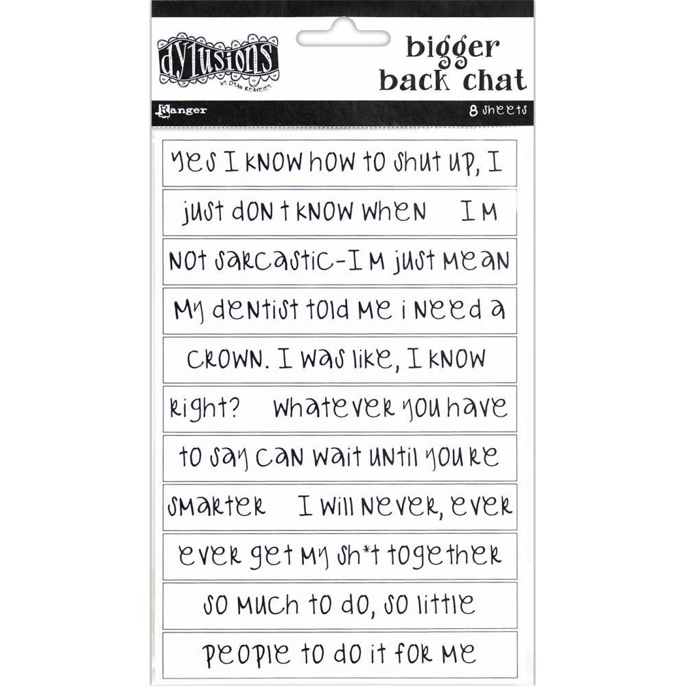 Dylusions Bigger Back Chat Stickers White